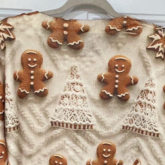 Brand new Holiday Sweater. Gingerbread dad people galore so cute. Size XL - Picture 7 of 7